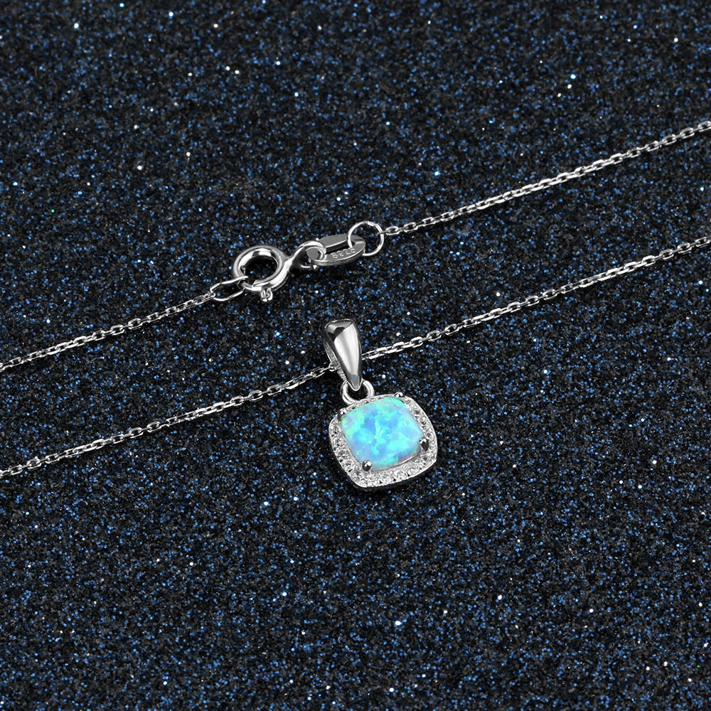 Square Opal Necklace - Soficos