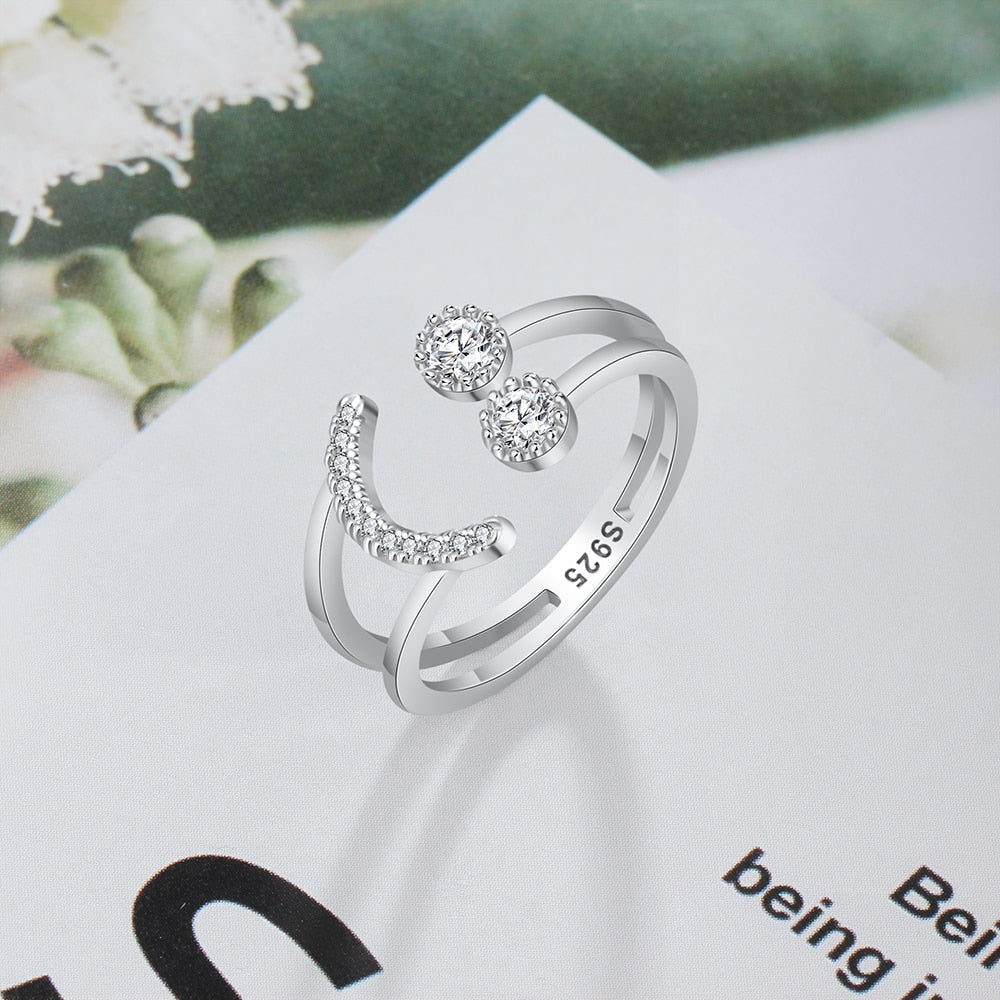 Adjustable Smile Face Ring - Soficos