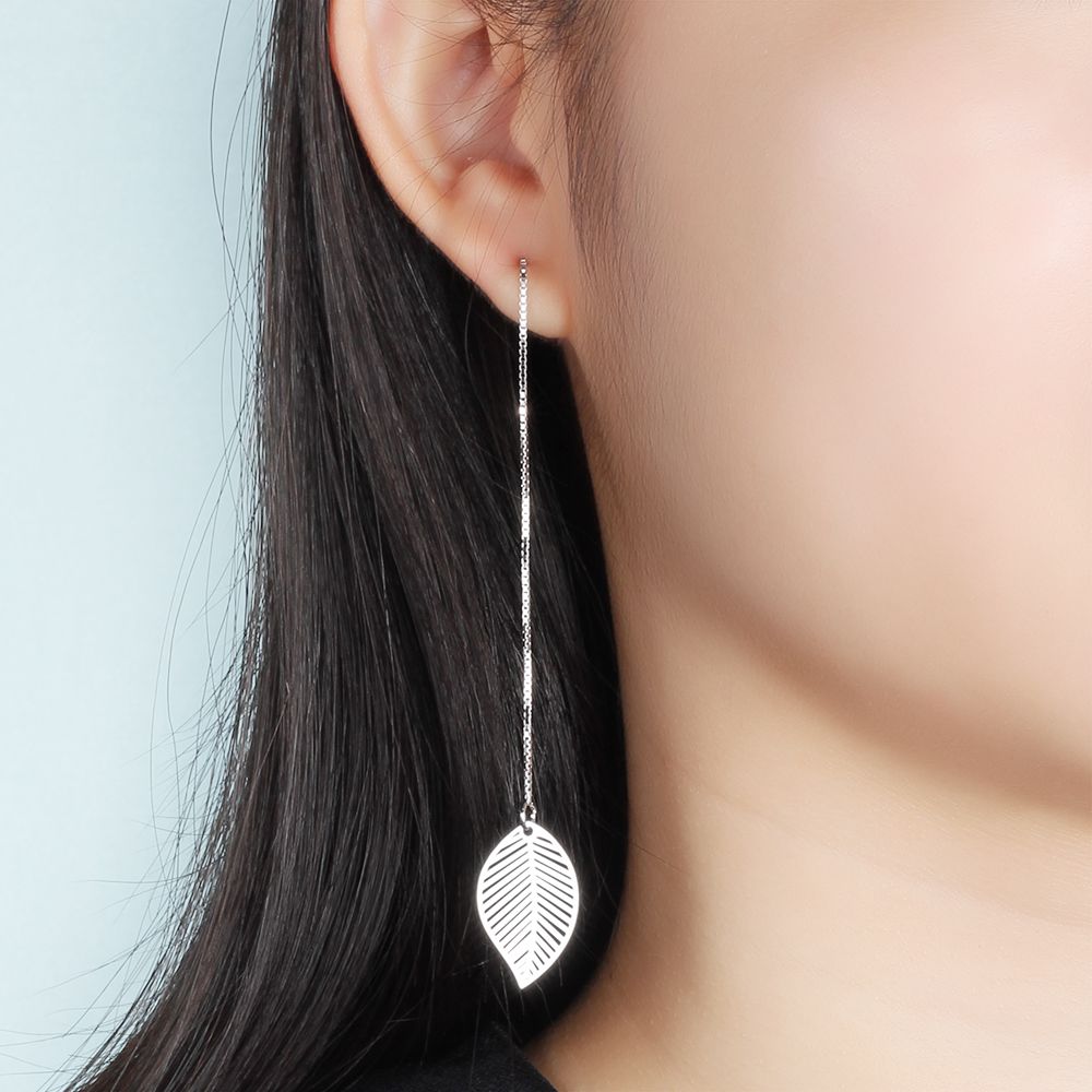 Silver Leaf Earrings - Soficos