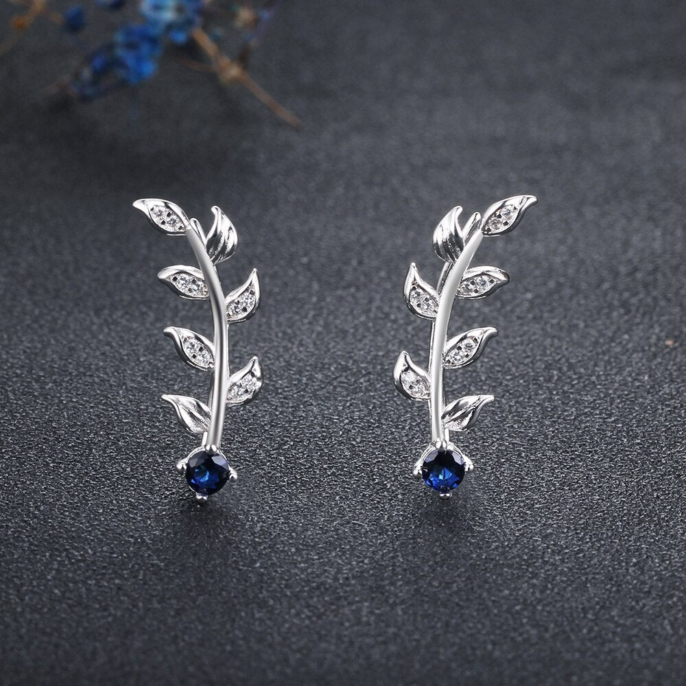 Royal Blue Leaves Earrings - Soficos