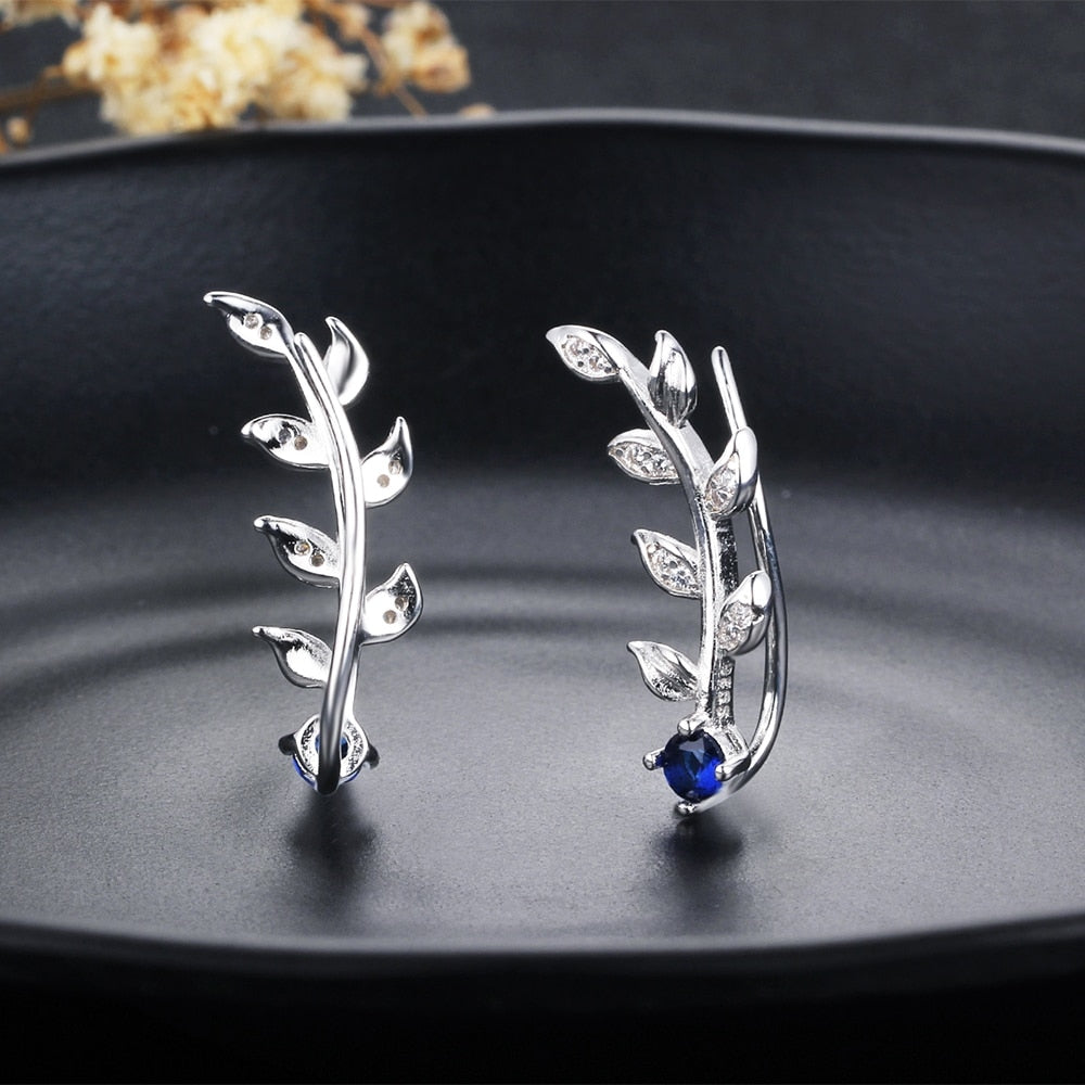 Royal Blue Leaves Earrings - Soficos