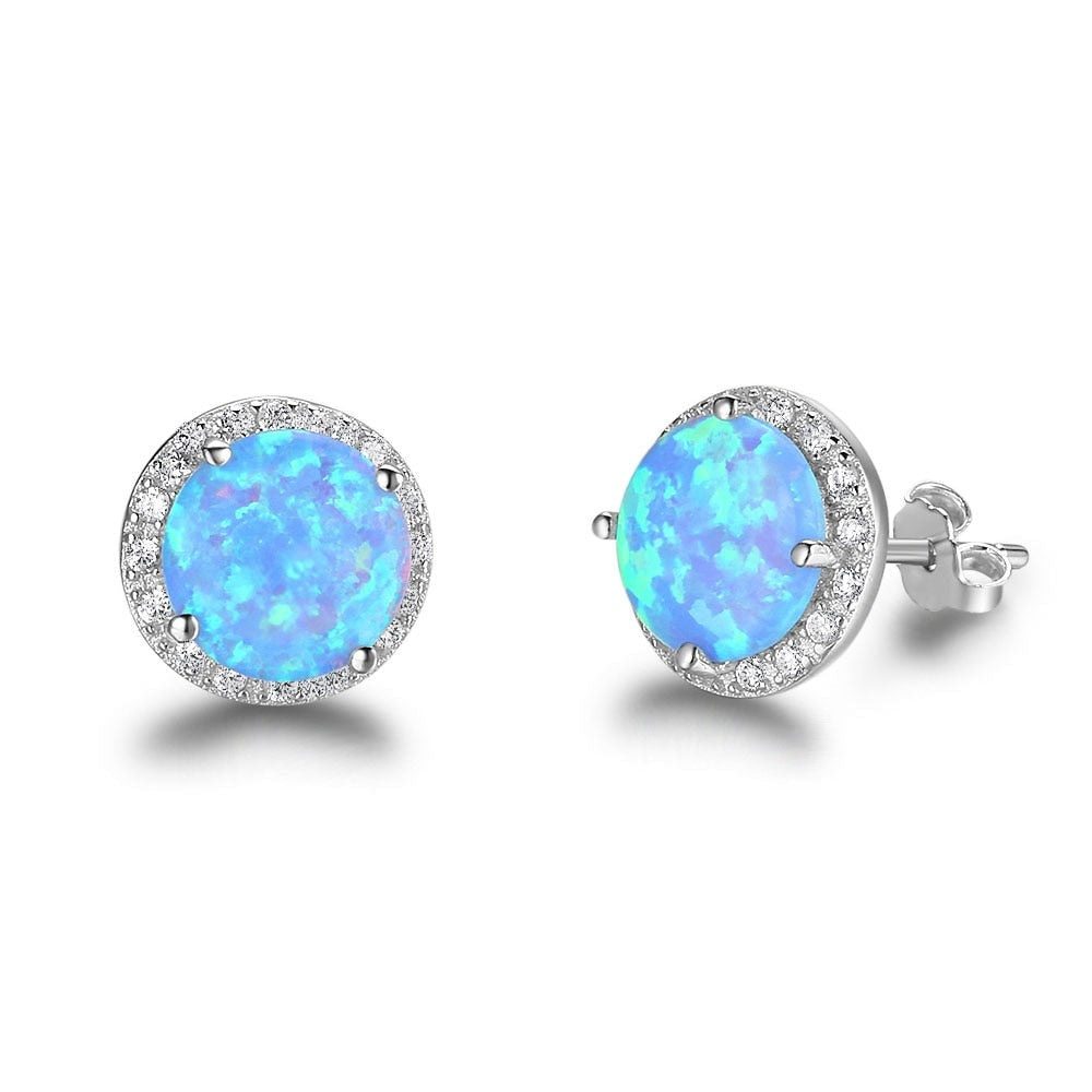 Round Opal Earrings - Soficos